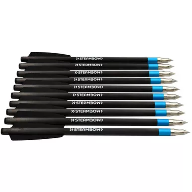 Steambow 636 Light Target Arrows, 35-75 lbs, Black, 10 Pack