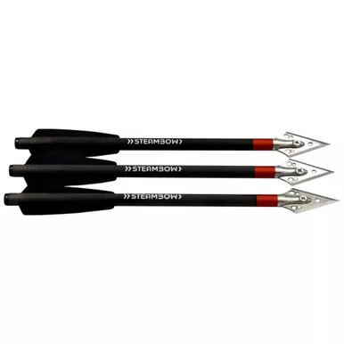 Steambow 640 Light Broadhead Arrows, 35-90 lbs, Black, 3 Pack