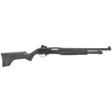 Stevens 19487 320 Security Full Size 12 Gauge Pump 3" 5+1 18.50" Matte Black Carbon Steel Barrel, Matte Black Aluminum Receiver, Fixed Matte Black Synthetic Stock, Ambidextrous