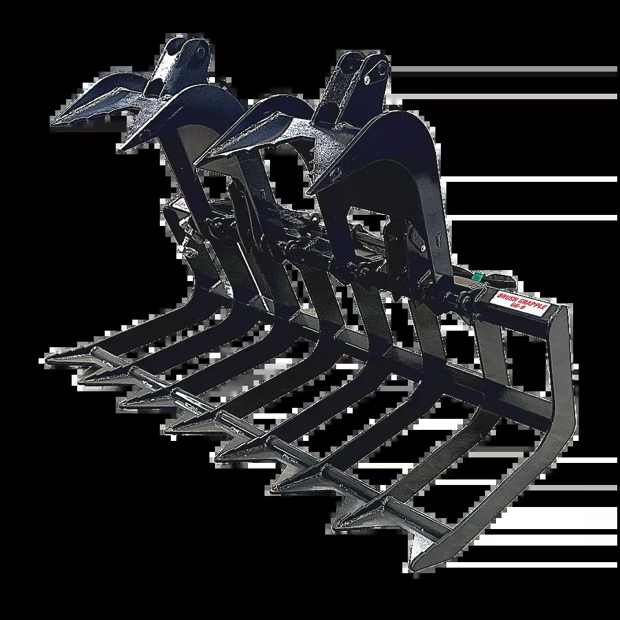 STOUT | Light Duty Brush & Root Grapple | 9″ Tine Spacing | Model 66-9 | Width 66″ Inches | Hydraulic Flow 15–25 GPM | For Skid Steer