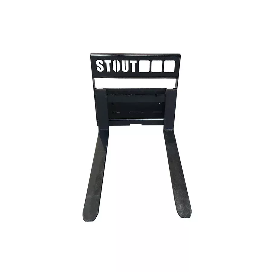 STOUT | Pro Mini Mount Pallet Fork | See-Through Guard | Class 1 | Length 36″, 42″, & 48″ | Frame Height 28″ | 2,800 lb. Rating | For Mini Skid Steers