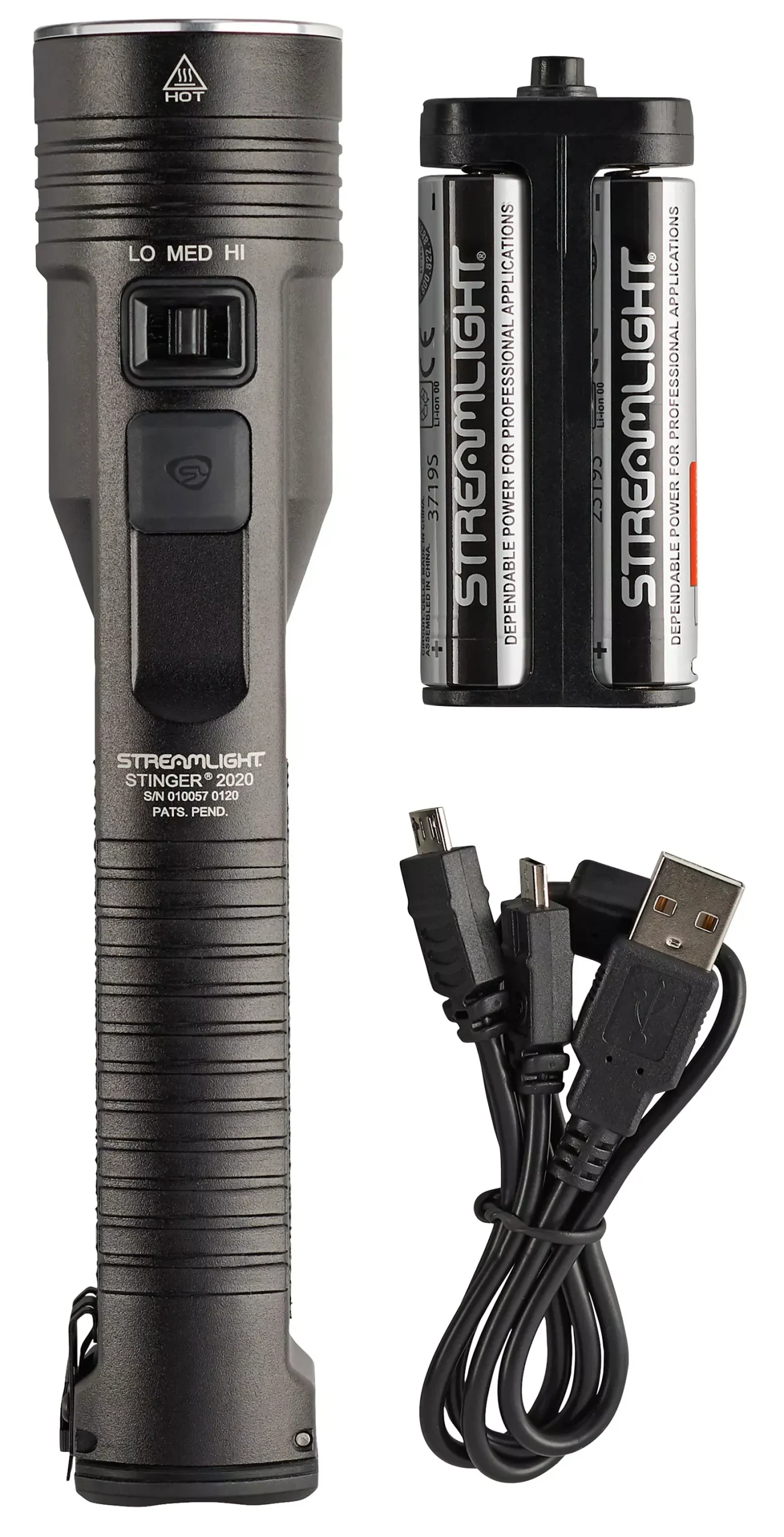 Streamlight Stinger LED Black Anodized Aluminum White LED 100/850/2000 Lumens 315 Meters Range
