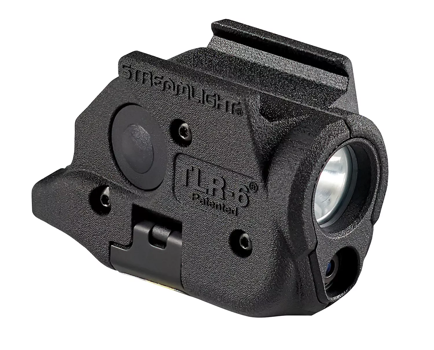 Streamlight TLR-6 Weapon Light w/Laser Fits Glock 43x/48 100 Lumens Output White LED Light Red Laser 89 Meters Beam Rail Grip Clamp Mount Black Anodized Polymer