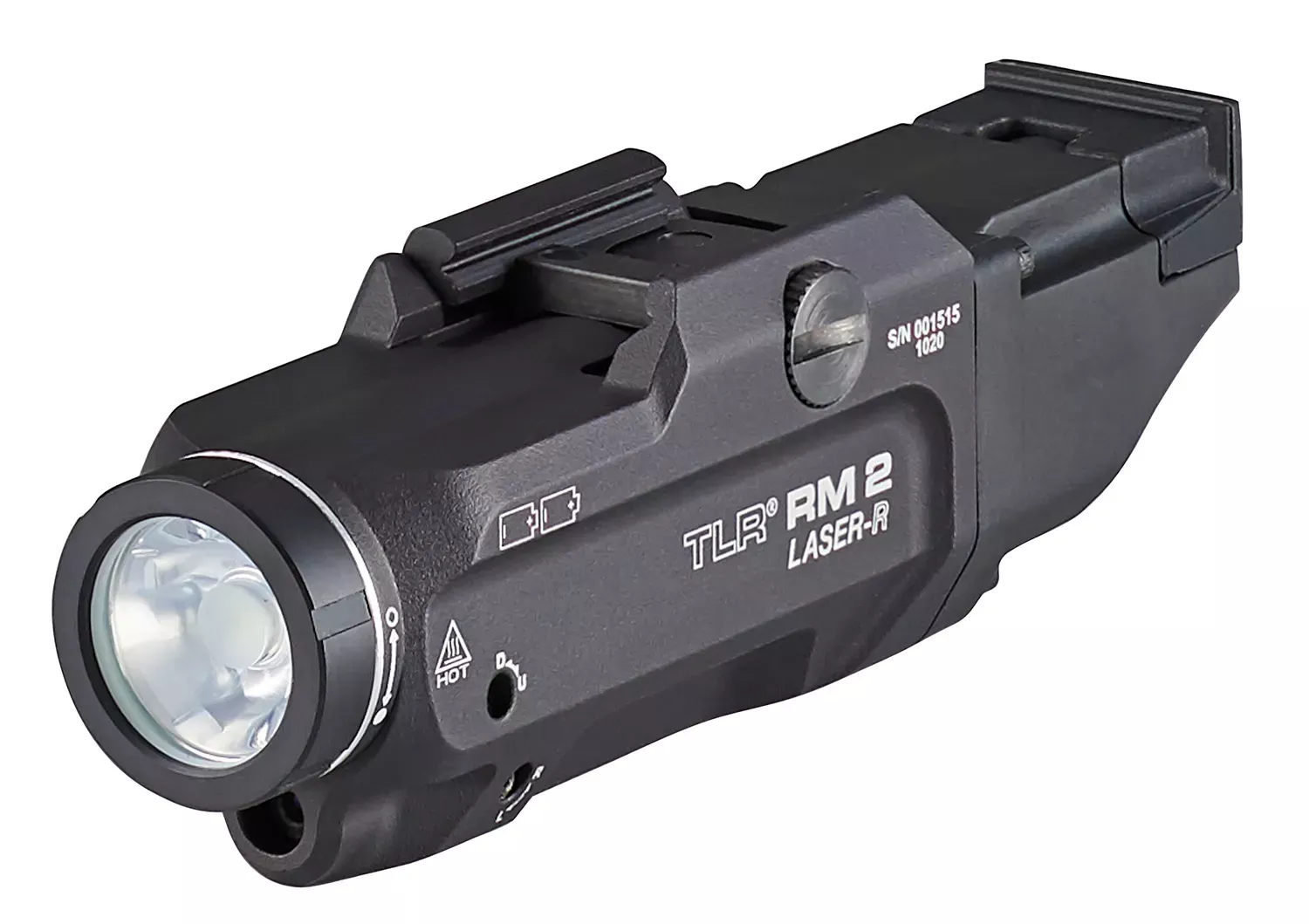 Streamlight TLR RM 2 Weapon Light w/Laser For Rifle 1000 Lumens Output White LED Light Red Laser 200 Meters Beam Rail Grip Clamp Mount Black Anodized Aluminum