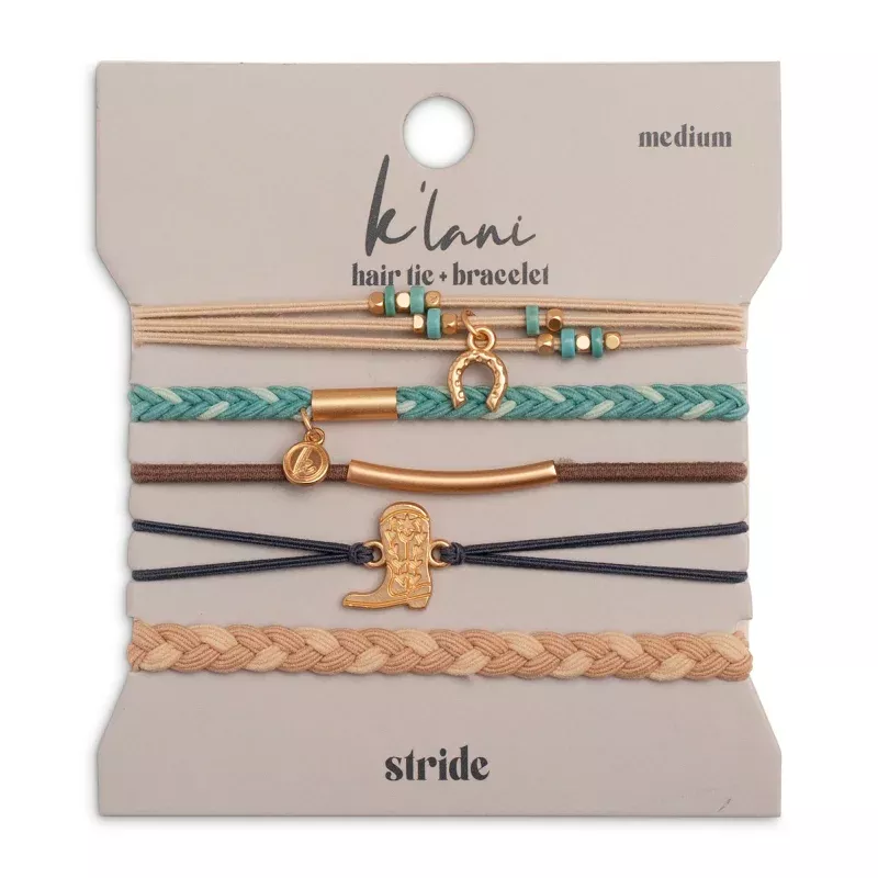 Stride Turquoise with Gold Cowboy Boot Hair Tie Bracelets