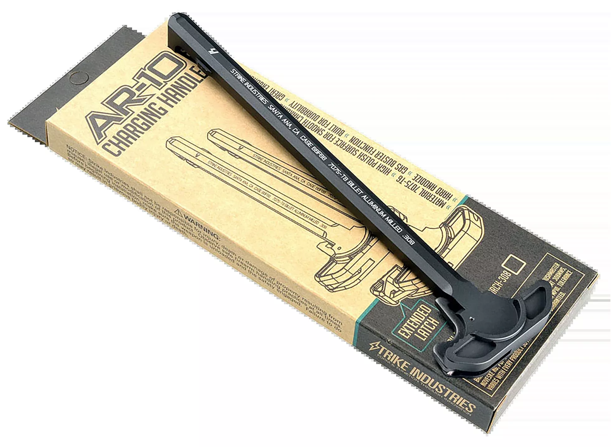 Strike Extended Latch, Si Arch-el-308-bk Charge Handle Ex Latch 308