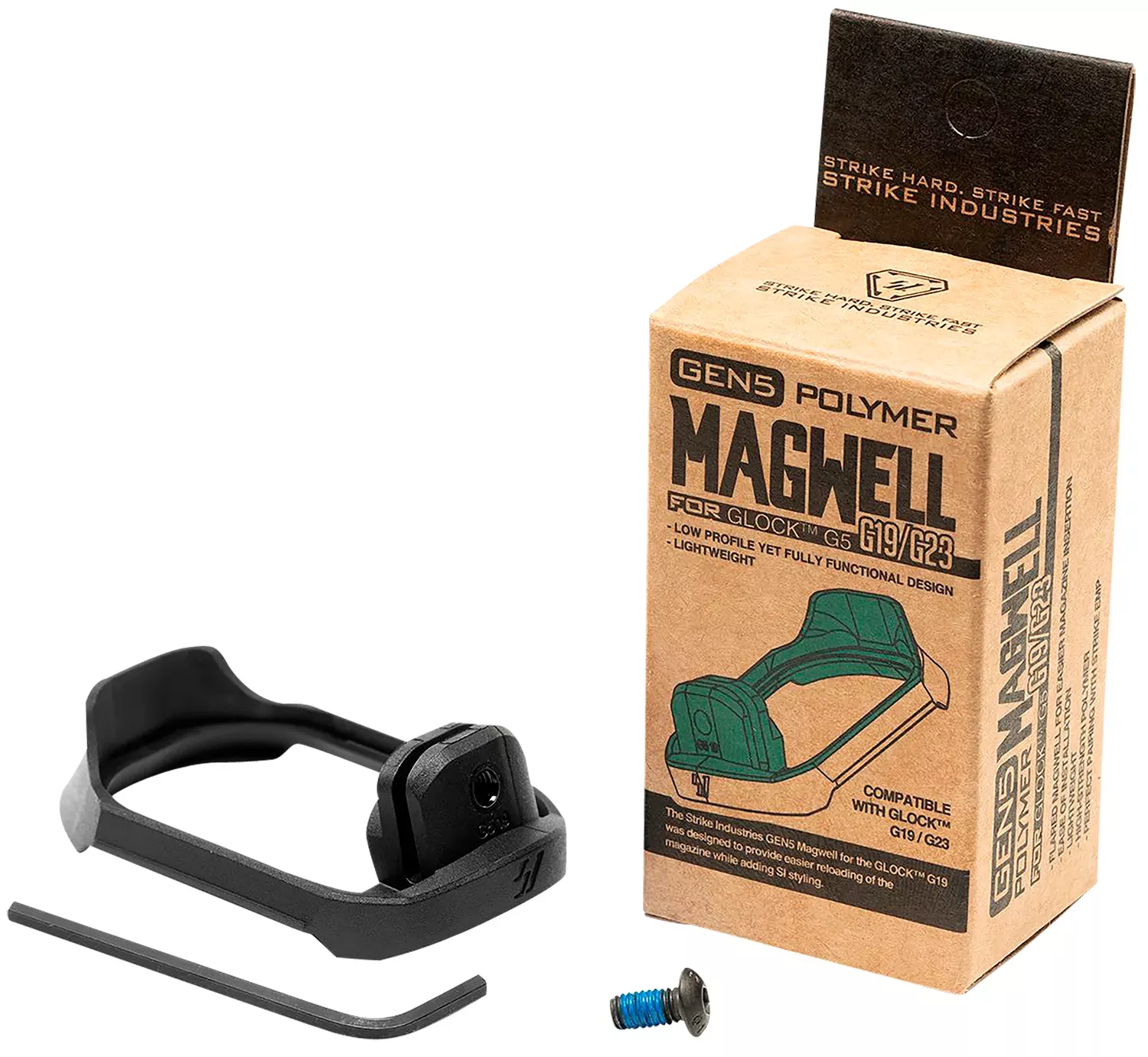 Strike Industries Flared MagwellBlack Polymer for Glock 19 & 23