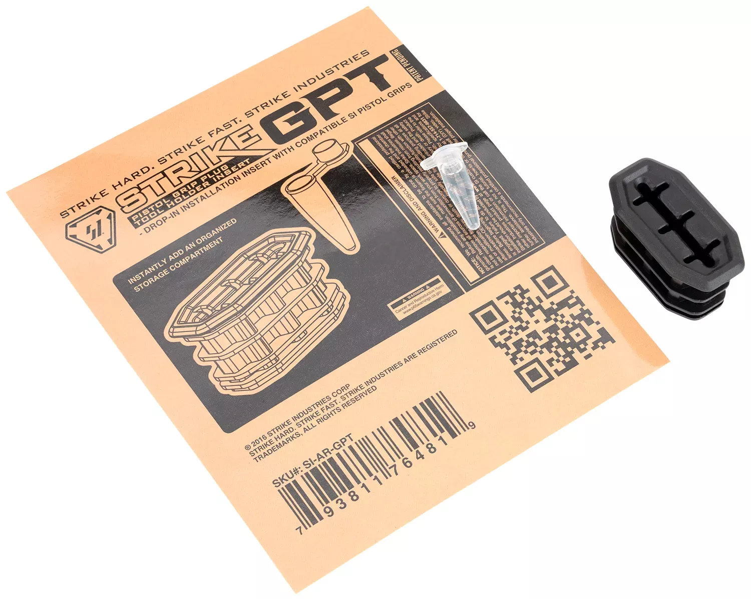Strike Industries Grip Plug Tool Storage Insert for Compatible Strike Industries Pistol Grips