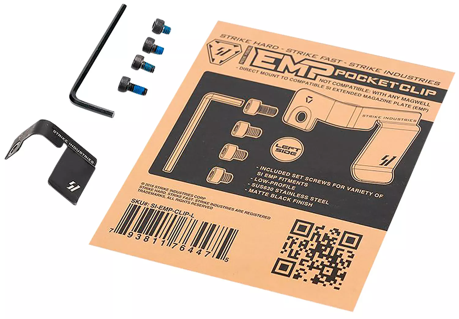 Strike Industries Magazine Pocket Clip for SI EMP Mag Extension Left Hand