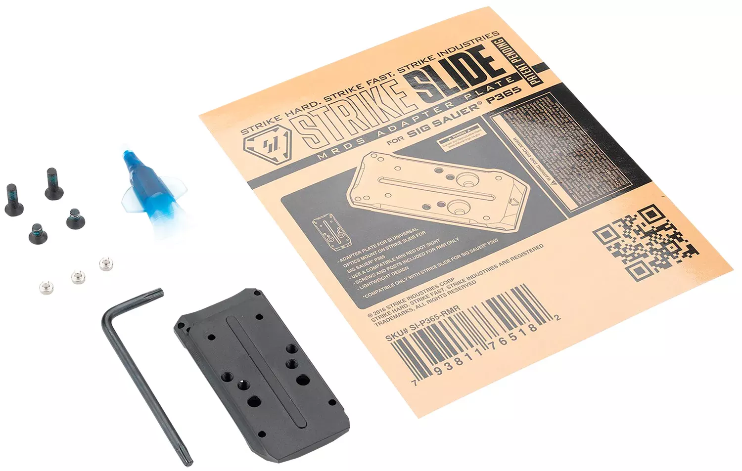 Strike Industries Slide Adapter Plate MDRS Cut Black For P365 Slide