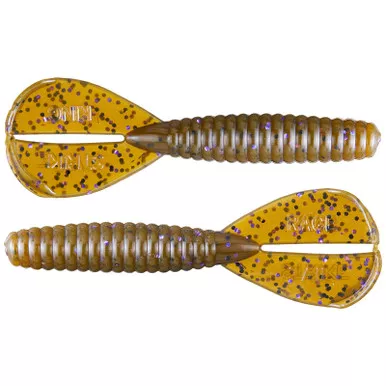 Strike King Rage Twin Tail Menace Grub 8pk Green Pumpkin Pearl