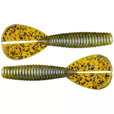 Strike King Rage Twin Tail Menace Grub 8pk Green Pumpkin