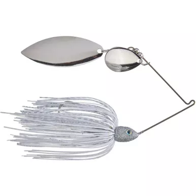 Strike King Tour Grade Double Willow Spinnerbait White/Silver 3/8