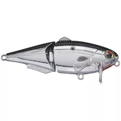 Strike King Wake Shad 2.0 Jointed Wakebait 4" Mirage Chrome Black