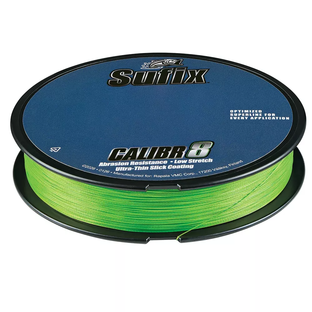 Sufix Calibr8 Braid 300yds 30lb – Neon Lime [694-130L]