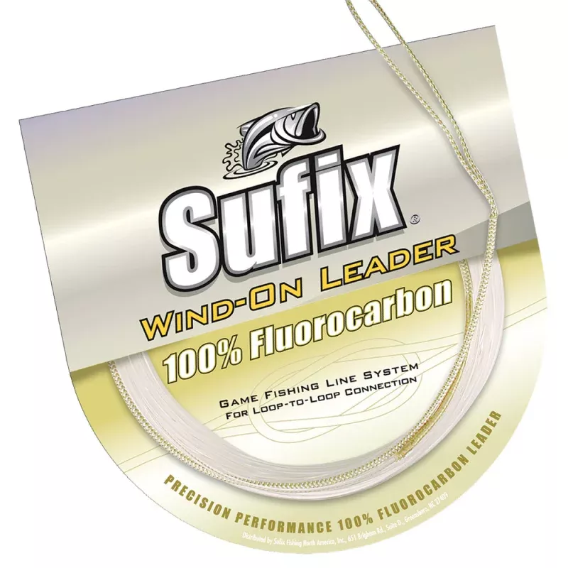 Sufix Wind-On 100% Clear Fluorocarbon Leader – 100lb – 11 yds