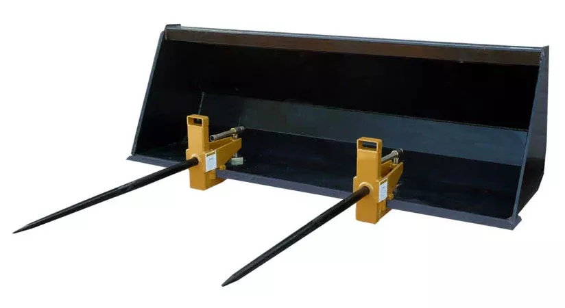 Sundown Clamp-On Bale Spear | Model CBS-3000 & BFS-4000 | Adjustable Width 27″ To 45″ | 3000 lb Capacity | 30 To 75 HP | For Tractor