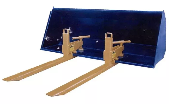Sundown Clamp-On Bucket Forks & Stabilizers | Model BF & BFS Series | Fork Length 32″ To 49″ | Capacity 1,000 To 6,000 lb | 8 To 30+ GPM | 20 To 100+ HP | For Tractor & Loader