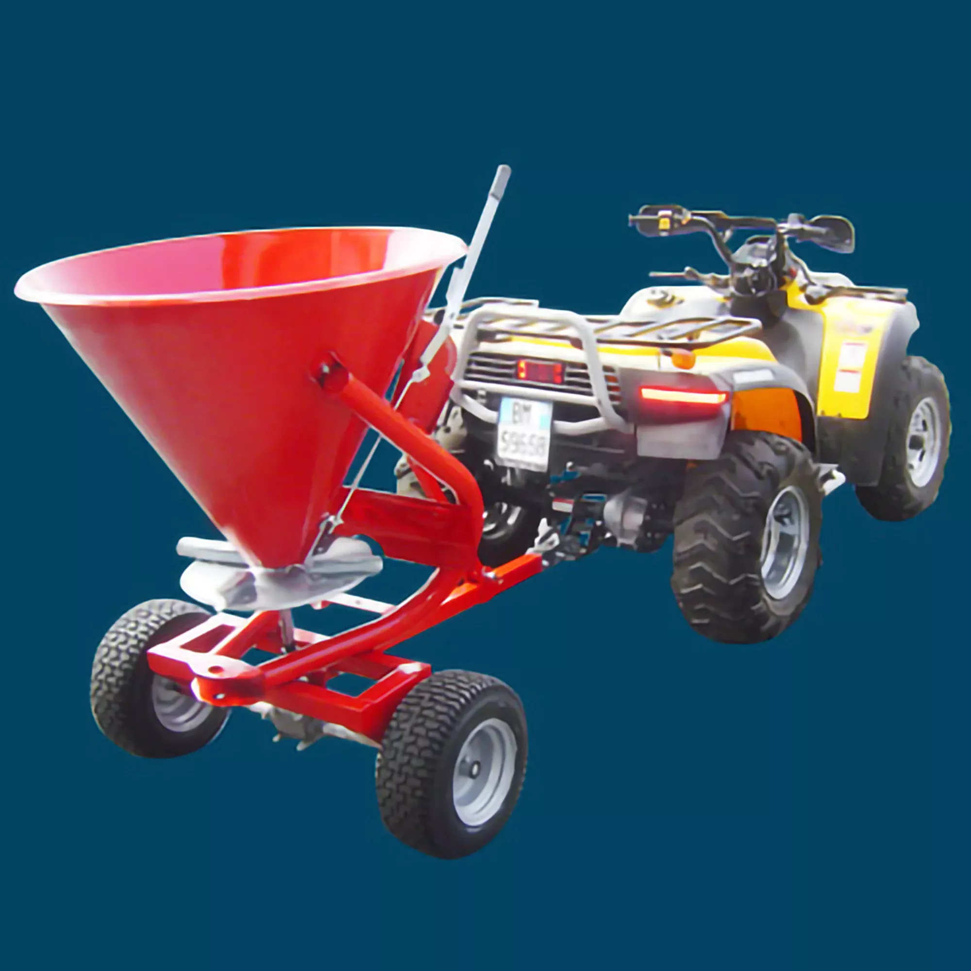Sundown PTP Pull Type Poly Hopper Spreader | Model PTP-180 & PTP-400 | 44 To 71 Gallon Capacity | 46″ Granular Spreading Width | For ATV & Tractor