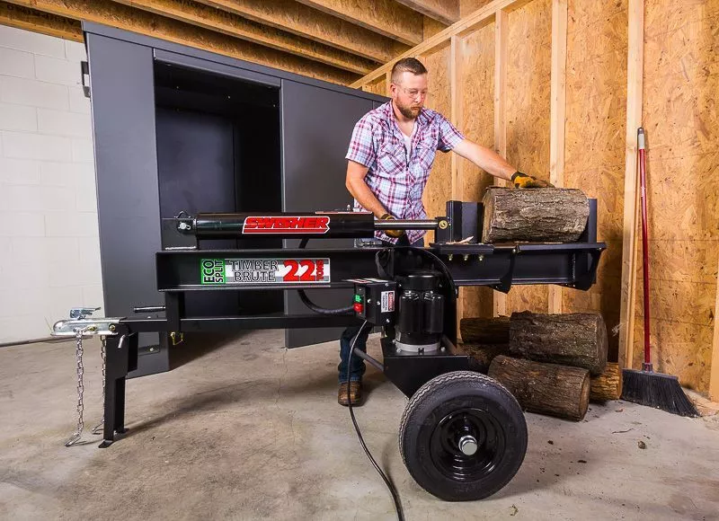 Swisher Timber Brute Eco Split 22 Ton Electric Log Splitter | Model LS22E | 120V Motor | 25″ Log Opening | Horizontal/Vertical | Road Towable