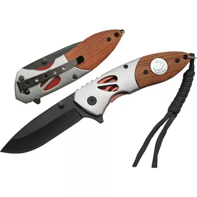 SZCO 300272-DE Deer Imprint Knife, 4.5 Inches, Black