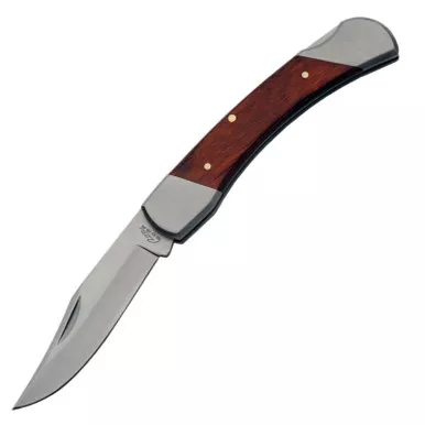 Szco 5" Big John'S Folder W/Sheath Stainless Rite Edge Wood Handle