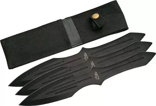 Szco Rite Edge 9.75″ Throwing – Knife Black 3pc Set W/sheath