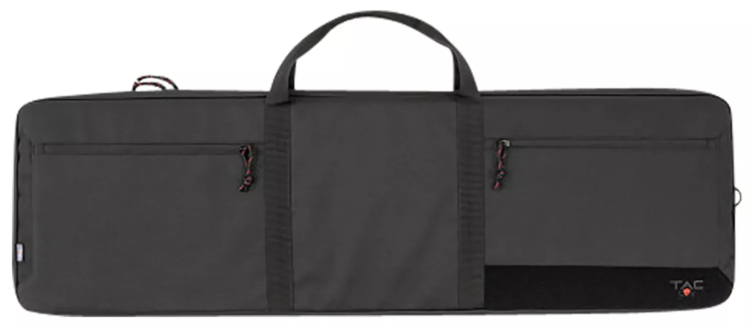 Tac Six Division Tactical Case made of Black 600D Polyester with Lockable Zippers, Workstation/Gun Mat, Storage Pockets & Carry Handle 38 L x 13" H x 2" W Interior Dimensions"