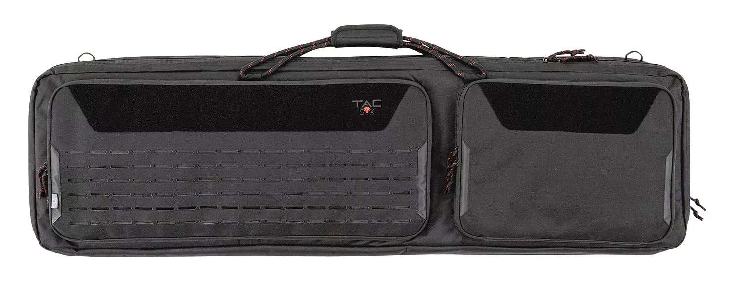 Tac Six Unit Tactical Rifle Case 46 Black Holds 2 Rifles with Large Exterior Pockets & Padded Shoulder Strap"