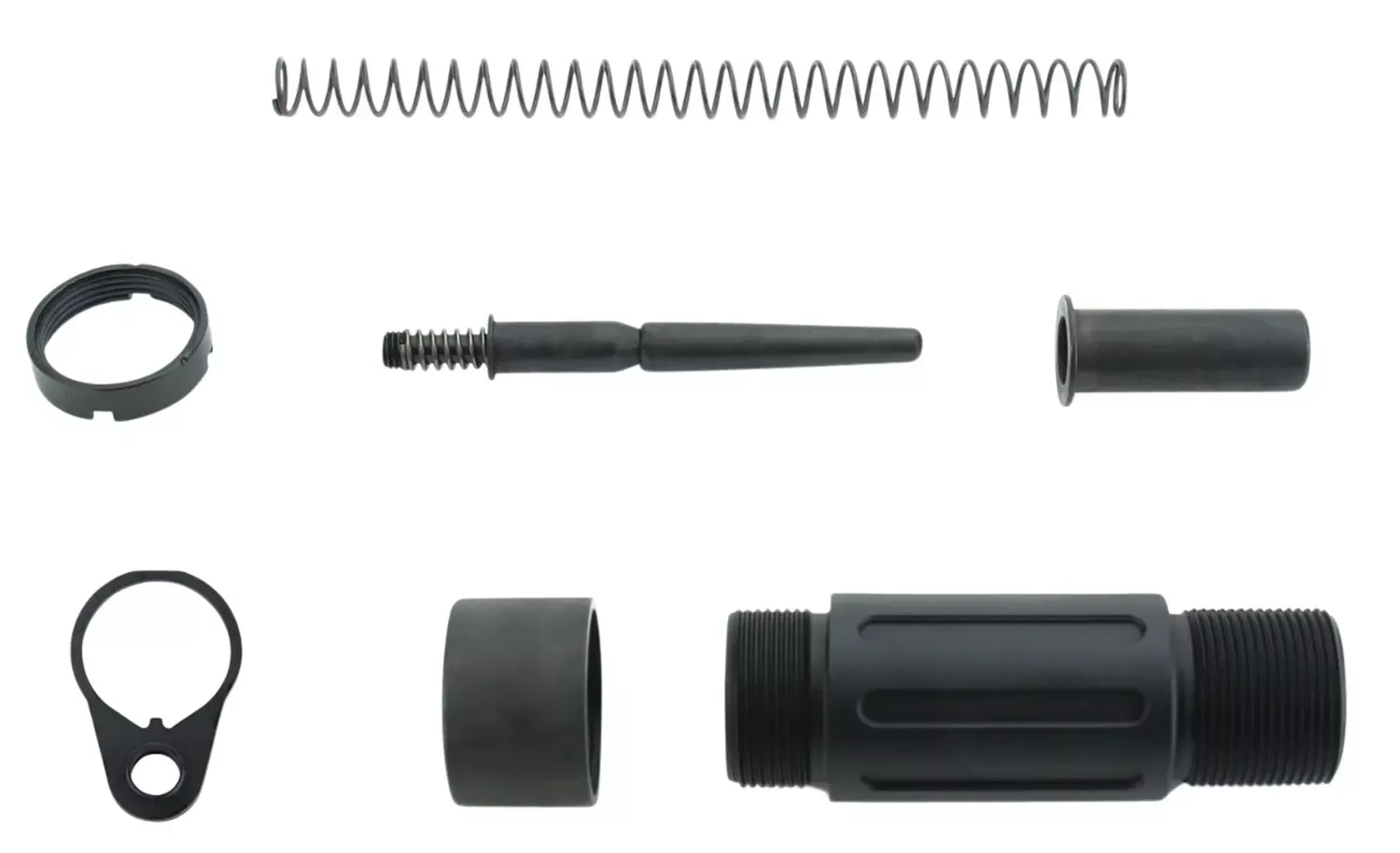 TacFireShort Buffer Tube SystemBlack Anodized Aluminum with QD End Plate for AR Pistol Platform