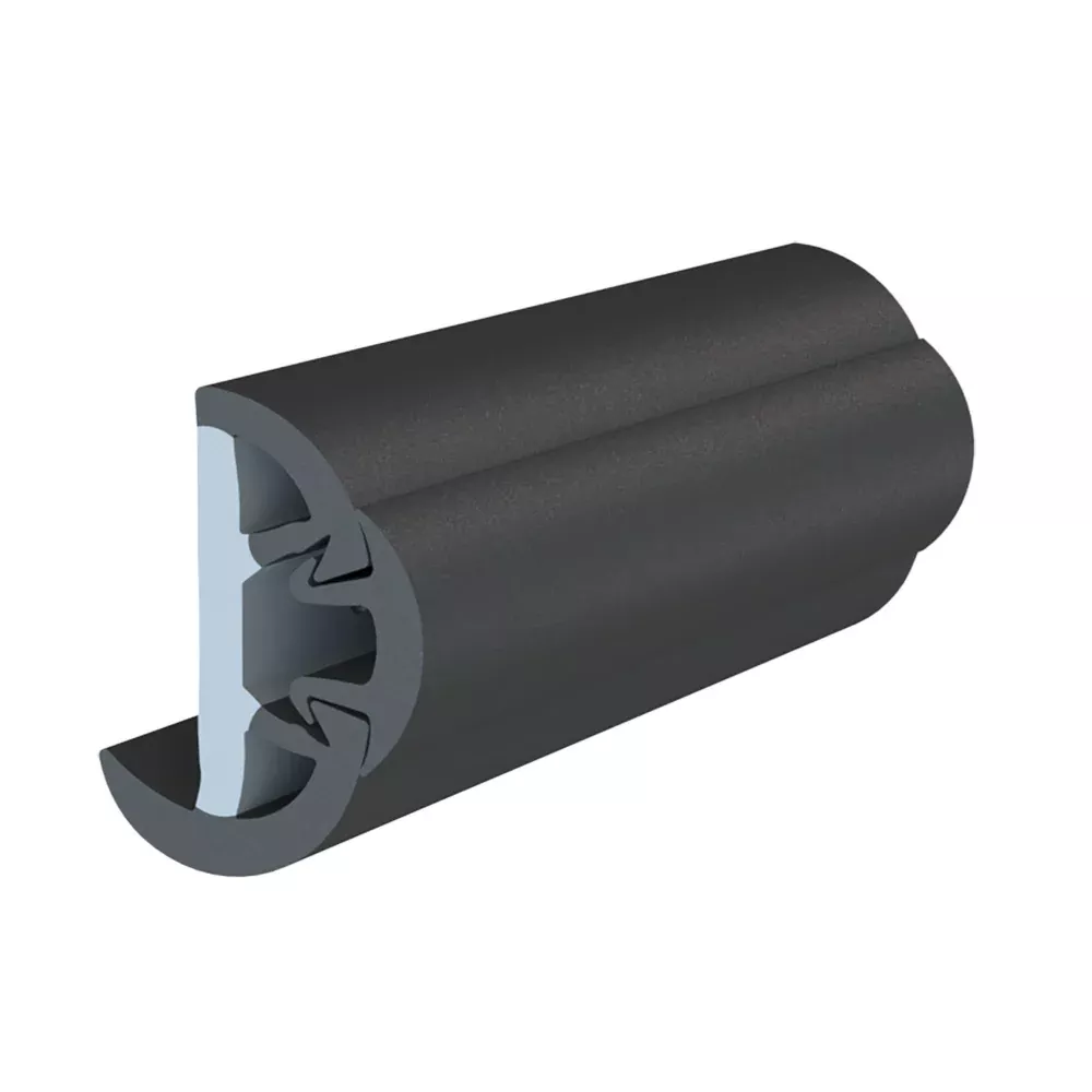 TACO SuproFlex Rub Rail Kit w/Flex Vinyl Overlay Insert – 1-5/8″H x 7/8″W x 60’L – Black w/Black Insert [V11-9991BBK60-2]