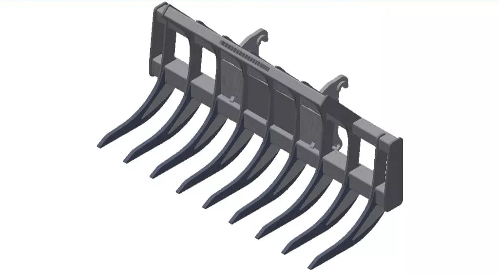 TAG Heavy Duty Rake| 24″–36″ Width | 5–6 Tines | Machine Size 2–4 Ton | For Mini Excavators