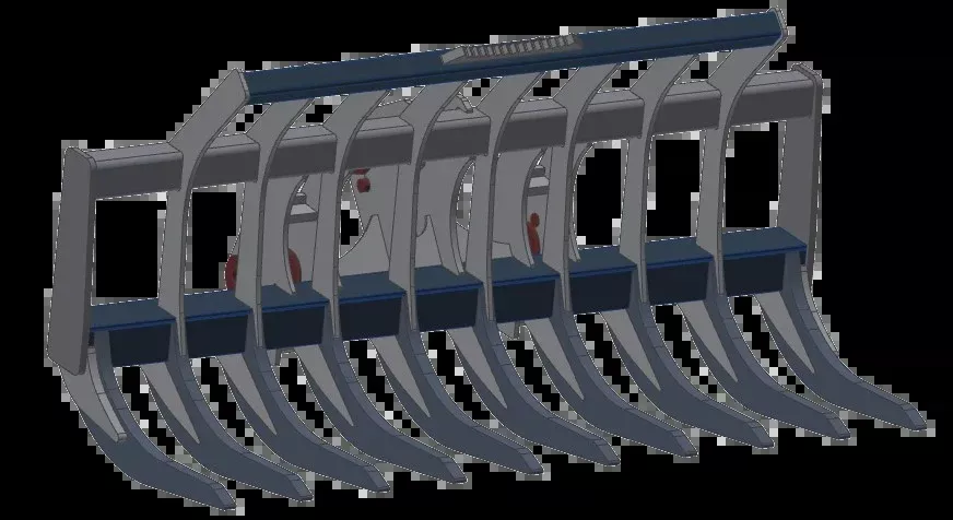 TAG Heavy Duty Stacking Loader Rake | 94″–135″ Width |Machine Size 15-40 Tons | For Wheel Loaders