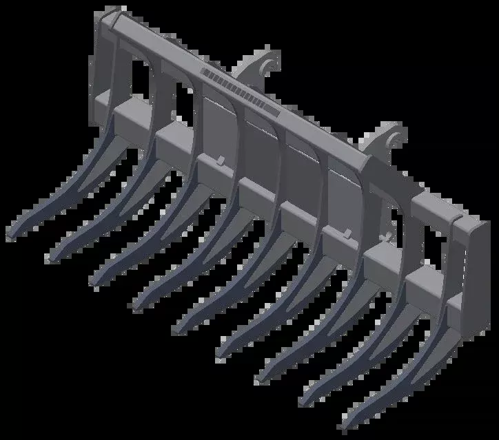 TAG Heavy Duty Standard Loader Rake | Width 94″–135″ | Machine Size 15-40 Tons | For Wheel Loaders