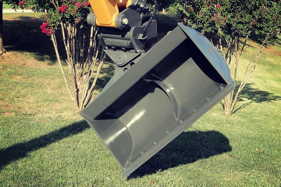 TAG Hydraulic Tilting Ditch Bucket | 30″–48″ Width | Bucket Weight 428–585 lbs | 45° Hydraulic Rotation | 3–7 Ton | For Excavators