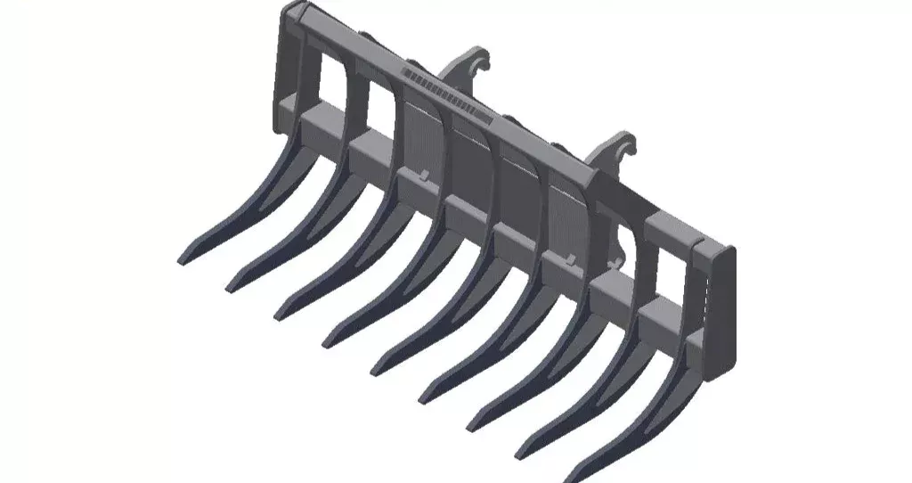 TAG Rake | CL49 Series | Heavy Duty Root & Debris Ripper | 24″ Width | 5 Tines | 420 lbs | 7–10 Ton | For Mini Excavators