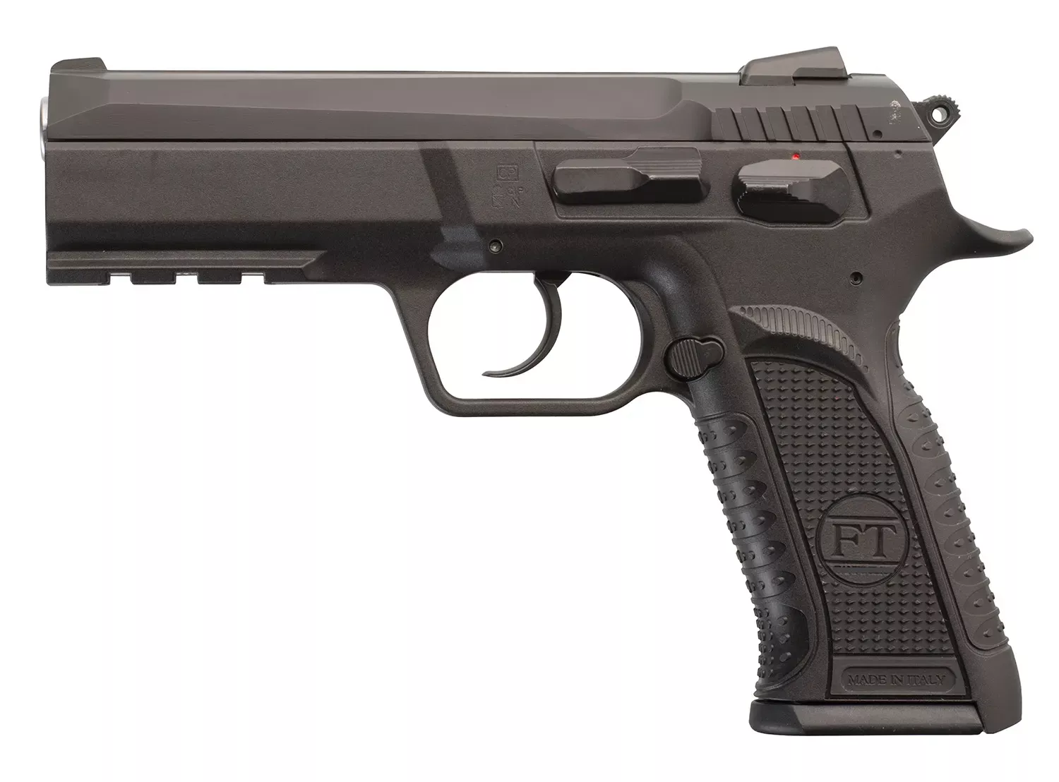 Tanfoglio IFG Defiant Force Plus 9mm Luger Caliber with 4.40″ Barrel, 16+1 Capacity, Overall Black Finish