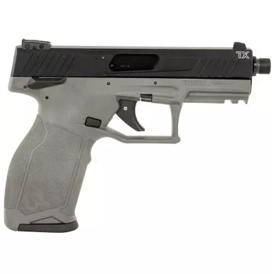 Taurus 1-TX22141G10 TX22 Full Size Frame 22 LR 10+1 4.10" Matte Black Threaded Barrel, Matte Black Serrated Slide, Gray Polymer Frame w/Picatinny Rail, Textured Grip