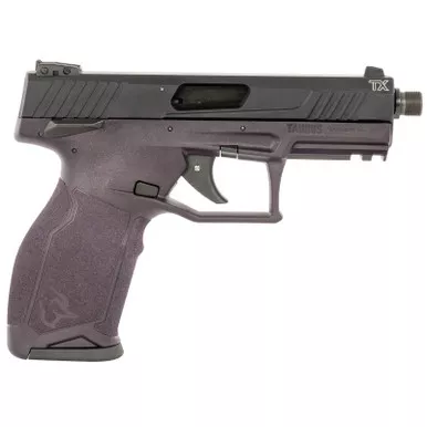 Taurus 1-TX22141P10 TX22 Full Size Frame 22 LR 10+1 4.10" Matte Black Threaded Barrel, Matte Black Alloy Steel Serrated Slide, Purple Wine Polymer Frame w/Picatinny Rail, Textured Grip