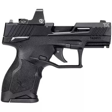 Taurus 1TX22131RI TX22C w/Optic Compact Frame 22 LR 13+1 SAO 3.60" Matte Black Steel Threaded Barrel, Black Anodized Optic Ready/Serrated Slide, Black Polymer Frame w/Picatinny Rail, Riton Red Dot
