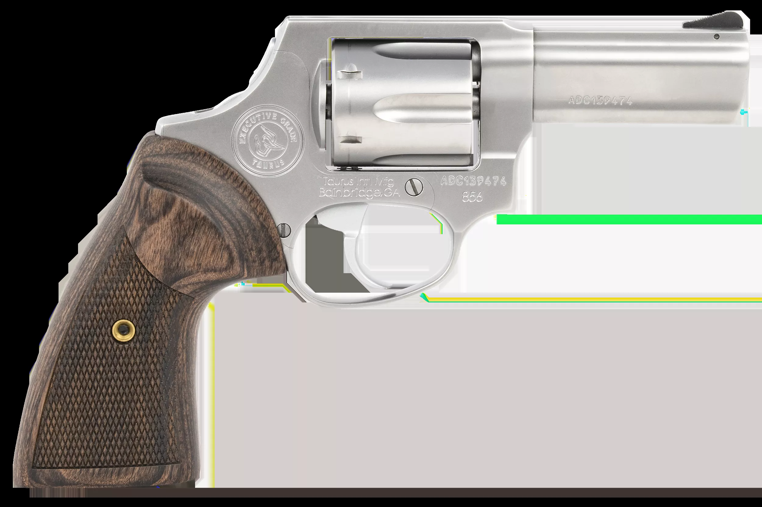 Taurus 2856EX39CH 856 Executive Grade Revolver 38 Special +P Caliber with 3″ Barrel, 6rd Capacity Cylinder, Overall Polished Satin Stainless Steel Finish & Altamont Wood Grip