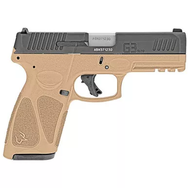 TAURUS G3 FLAT DARK EARTH 9MM 4" BARREL 17-ROUNDS BLACK SLIDE