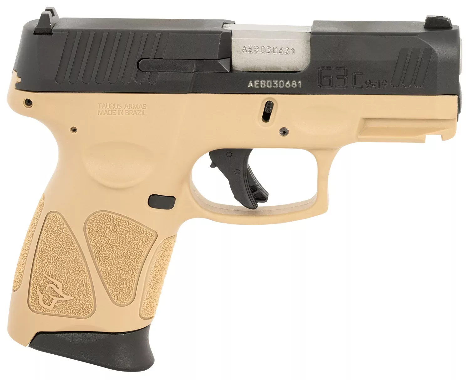 Taurus G3C Compact 9mm Luger Pistol 3.26″ Tan 1G3C931T