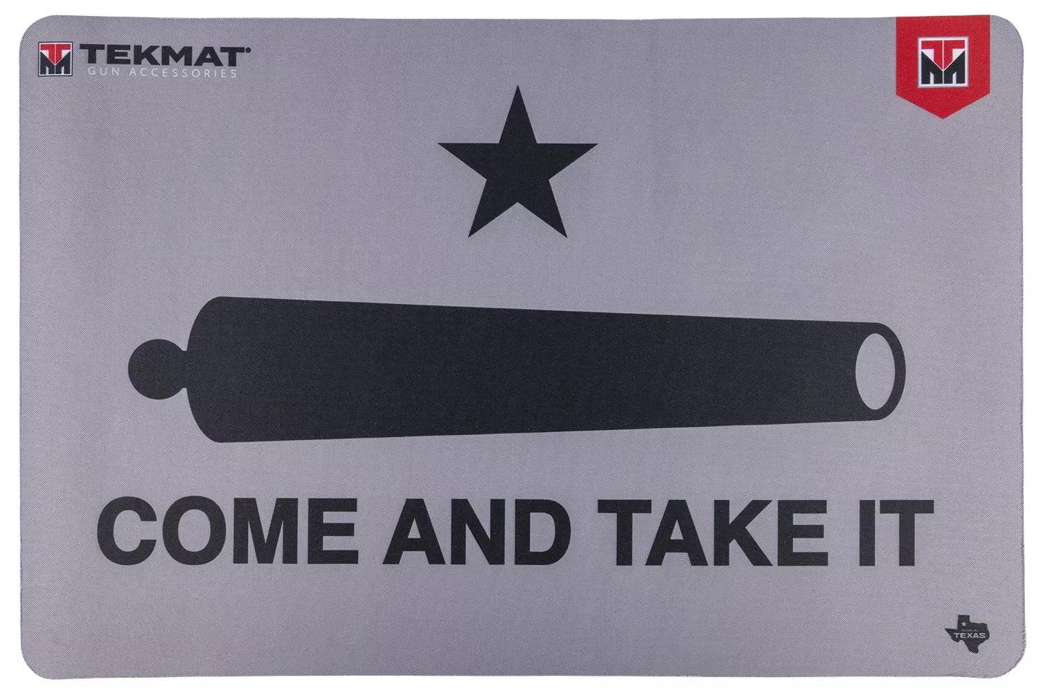 TekMat Come And Take It Original Mat Black/Gray Rubber 17 Long 11" x 17" "Come And Take It" /Cannon Illustration"