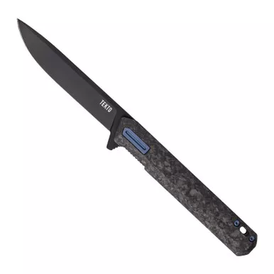 Tekto F2 Bravo 3.1" Drop Point Carbon/Blue Folding Aluminum Handle
