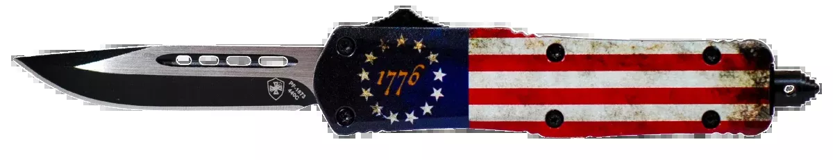 Templar Knife 1776, Temp Sbrf331 SmllBetsy Ross Flag Drop Point Blk