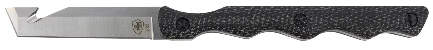 Templar Knife Neck2.46″ Fixed Tanto Plain Powder Coated D2 Steel Blade/ 4.22″ Black Canvas Micarta Handle Includes Lanyard/Sheath