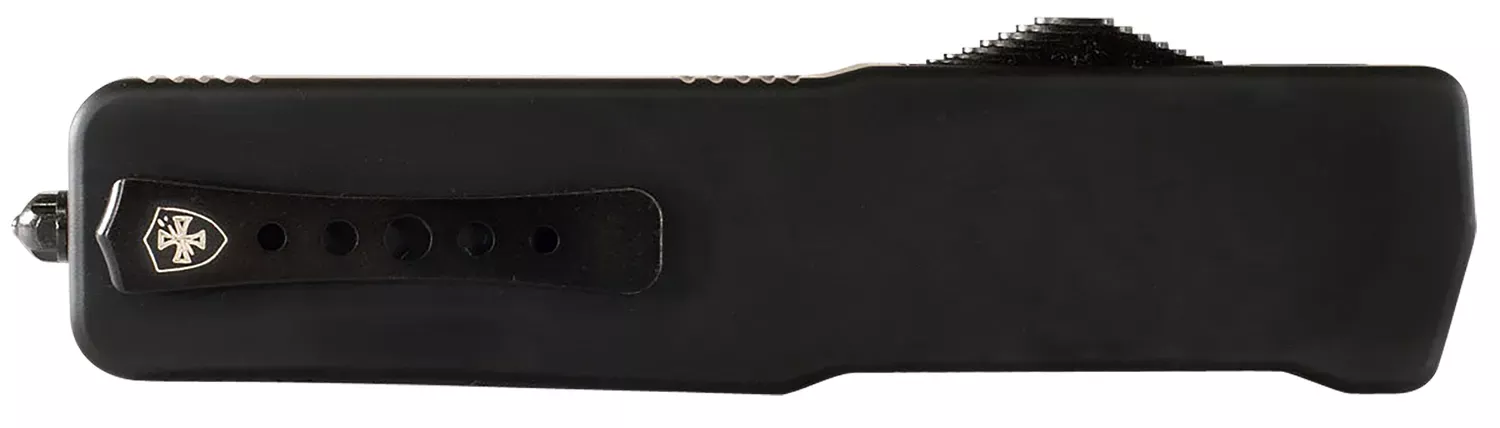 Templar Knife Premium Weighted Large 3.55″ OTF Dagger Plain Black Oxide Stonewashed Powdered D2 Steel Blade/5.25″ Black Rubber/Aluminum Zinc Alloy Handle