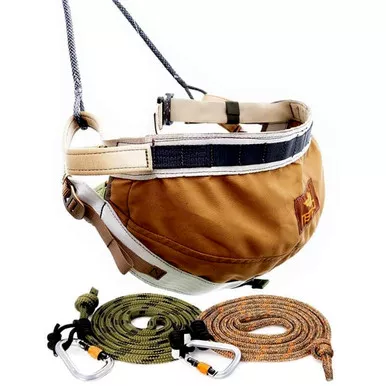 Tethrd MSK-XL Menace Saddle Kit, 11mm Ropes and Carabiners, Brown, X-Large