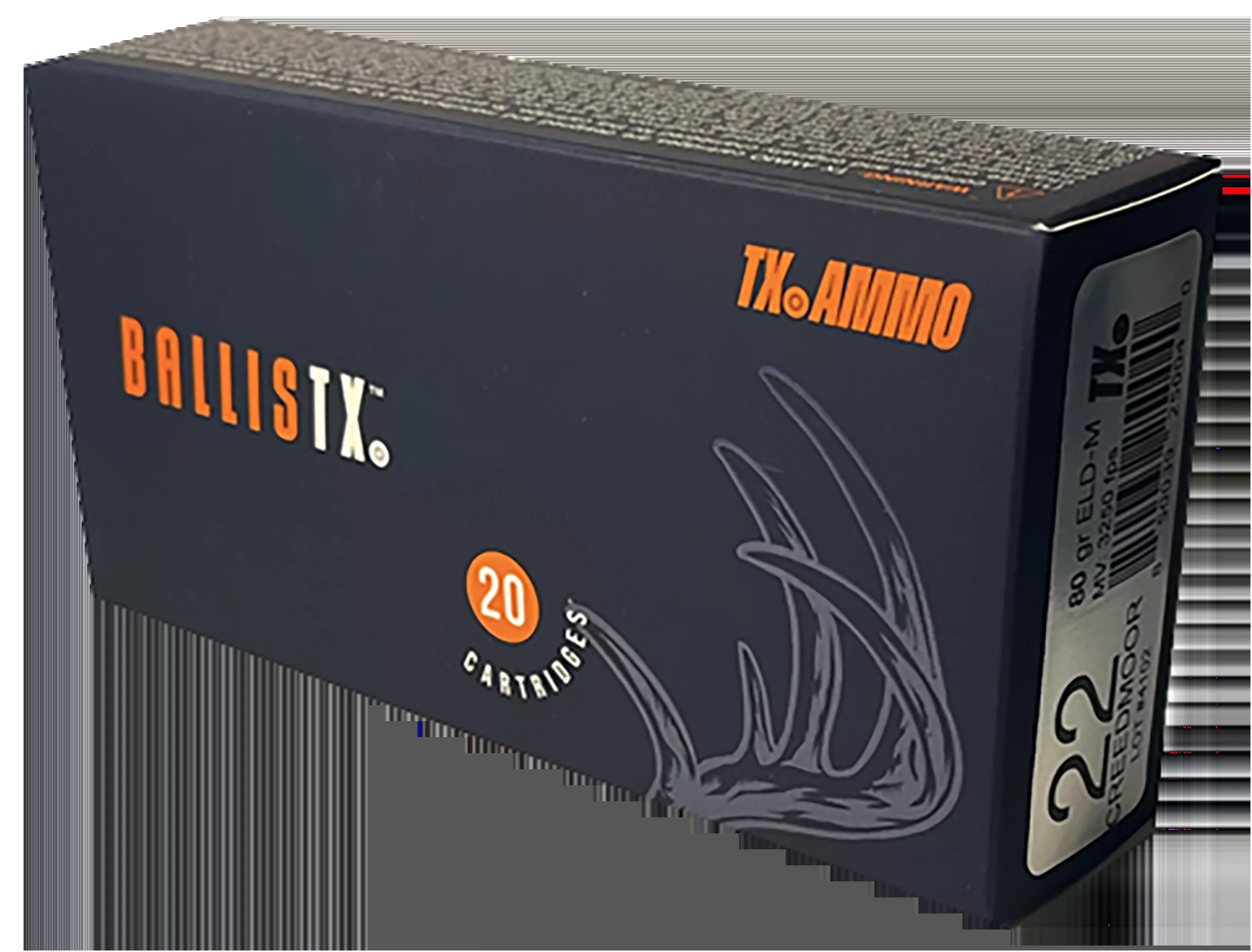 Texas Ammo Inc BallisTX22 Creedmoor 80gr ELD-M 20rd Bx/ 25 Cs
